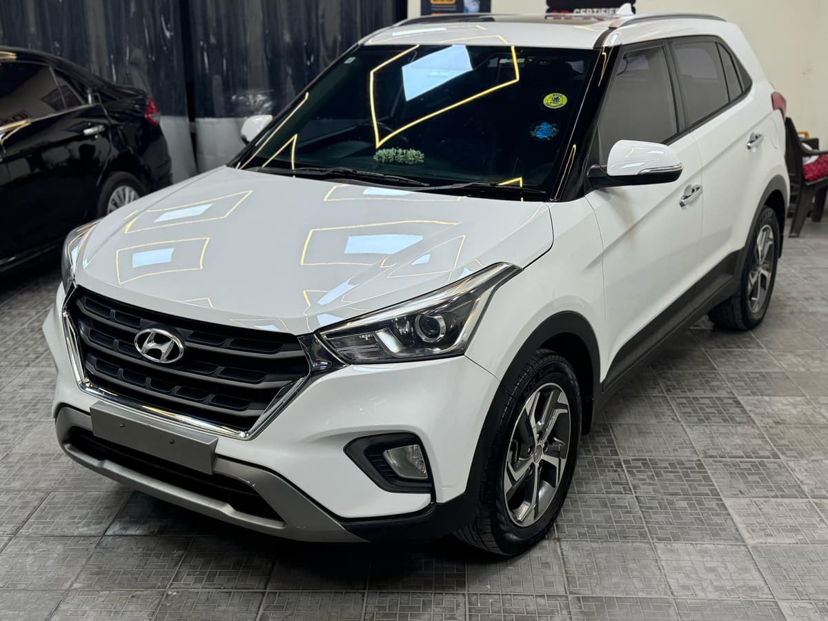 White Hyundai Creta with nano diamond coating